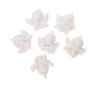Gatuida Lot de 12 Breloques D'anges en Résine Argentée, Mini Statuettes Décoratives Diy, Accessoires Bijoux pour Porte-clés, Créations Artisanales, Présent Fête Noël, Usage Polyvalent,