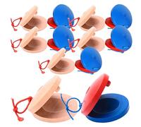 Gatuida Lot de 12 castagnettes pour bébé : Instruments de Musique pour Enfants - castagnettes à Doigts en Bois, Jouets rythmiques Mignons - Instrument de Percussion pour l'apprentissage