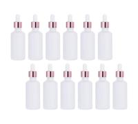 Gatuida Lot de 12 Flacons en Verre Transparent Mat 50 Ml Compte-Gouttes Bouteilles Rechargeables pour Huiles Essentielles Lotions et Parfums Stockage Écologique pour Voyage et Usage