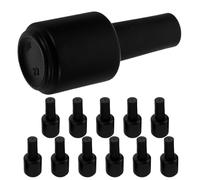 Gatuida Lot de 12 Mini Flacons Ronds de Vernis à Ongles Vides en Verre et Plastique Noir 15 Ml, Facile à Remplir avec Pinceau Antidérapant pour DIY et Recharge
