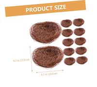 Gatuida Lot de 12 Nids D'oiseau Artificiels en Fil De Jute Brun, Décor De Jardin Rustique, Nid D'oiseau Simulé pour Artisanat Et Décoration De Table