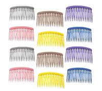 Gatuida Lot de 12 Peignes Latéraux pour Cheveux 16 Dents Courbées Plastique Mat 8 Cm Accessoire Coiffure Mixte Couleurs Peigne à Cheveux pour Filles et Femmes Courts et Couleur Aléatoire