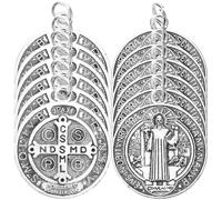 Gatuida Lot de 12 Pendentifs Chrétiens en Alliage Métal, Décor Chrétien Saint Benoît, Breloques Décoratives pour Fabrication de Bijoux, Ornements Délicats pour Bracelets Style Aléatoire