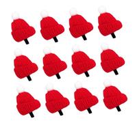 Gatuida Lot de 12 Pinces à Cheveux Décoratives de Bonnet en Laine Rouge Pompon Blanc Accessoires pour Cheveux de Noël Décoration Festive pour Table de Thé Lait et Bureau