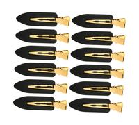 Gatuida Lot de 12 Pinces à Cheveux sans Plis 6 Cm Couleur Noir et Or pour Femmes Maquillage Coiffure Soins Visage sans Traces