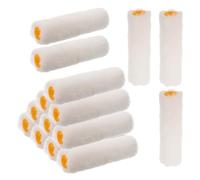 Gatuida Lot de 15 Mini Rouleaux à Peinture 10 CM avec Manchons en Coton Blanc pour Murs et Meubles Kit Professionnel Polyvalent pour Retouches Précises et Peinture D’Angle Manchons de