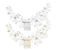 Gatuida Lot de 2 accessoires de coiffure de mariée : peigne à strass - peigne de mariage pour la mariée - bijou de tête - pinces à strass pour chignons.