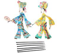 Gatuida Lot de 2 Accessoires de théâtre de marionnettes Chinoises - Figurines de théâtre d'ombres, marionnettes à Main sur bâtonnet, Accessoires pour Contes, et fêtes.