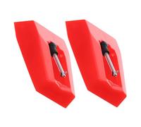 Gatuida Lot de 2 Aiguilles Stylets de Remplacement Rouge pour Platine Vinyle, Stylet en Rubis pour Phonographe Vintage, Compatible Lecteur Disque Vinyle, Usage Prolongé, Sonore
