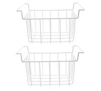 Gatuida Lot de 2 bacs de congélation profonds : panier de rangement suspendu en maille de fer, bacs de rangement en fil métallique pour cuisine, supermarché, réfrigérateur, congélateur coffre