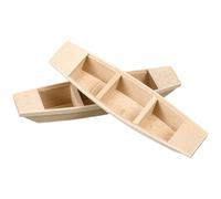 Gatuida Lot de 2 Bateaux Miniatures en Bois Brut, Décoration Créative pour Bureau et Maison, Modèle Artisanal Léger et Compact pour Collection et Présent Personnalisé