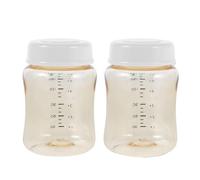 Gatuida Lot de 2 biberons à col large pour lait maternel - Récipient de stockage pour lait maternel - Biberon transparent réutilisable pour la collecte du (180 ml)