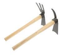 Gatuida Lot de 2 Binettes de Jardin Compactes en Acier Manganèse Manche en Bois, Petite Houe Multifonction pour Culture de Fleurs, Désherbage et Jardinage Extérieur, Outils de