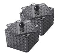 Gatuida Lot De 2 Bocaux De Rangement pour Salle De Bain Organiseur pour Accessoires De Maquillage Pinceaux De Maquillage Décoration pour Salle De Bain Noir