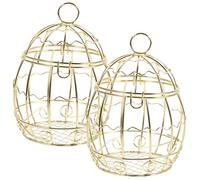 Gatuida Lot de 2 Boîtes à Dragées Dorées en Fer Ajouré Cloche Coffret de Friandises Mariage 2 Pièces pour Présents Fête Shower Décoration Élégante et Festive