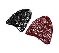 Gatuida Lot De 2 Bonnets De Couchage En Filet Longs, Protecteurs Capillaires Extensibles, Taille Unique, Pour Femmes, Maintien Coiffure Pendant Le Sommeil, Coloris Noir Et Vin