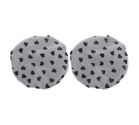 Gatuida Lot de 2 Bonnets de Imperméables Réglables en Satin, Taille Oversize, Protection Cheveux Longs Bouclés, Bonnet de Bain Polyvalent, Soin Huile Cuisine, Noir Motif Cœur