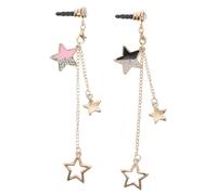 Gatuida Lot de 2 Bouchons Anti-Poussière pour Prise Jack 35 MM Pendentifs d'Étoile à Cinq Branches Accessoires Décoratifs pour Écouteurs Compatibles Téléphones Couleur Aléatoire