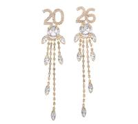 Gatuida Lot de 2 boucles d'oreilles à pampilles en strass pour femme, boucles d'oreilles chandelier scintillantes à longues pampilles, bijoux parfaits pour une tenue de mariage, de soirée