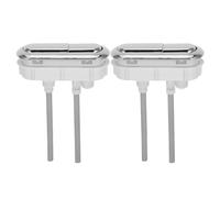 Gatuida Lot de 2 boutons de chasse d'eau - Bouton de chasse d'eau double poussoir de rechange en ABS pour la réparation de réservoirs de salle de bain à domicile ou au bureau.