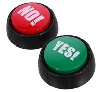 Gatuida Lot de 2 Boutons Sonores Électroniques Oui/Non, Jouets de Farce sans Pile, Gros Boutons Plastiques Antidérapants, Outil de Farce pour Fête, Jeu de Réponse Amusant pour Bureau