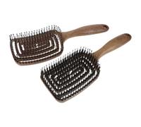 Gatuida Lot de 2 Brosses Démêlantes pour Cheveux Humides et Secs, Peigne Ventilé Creux Poils de Sanglier et Nylon, Anti-statique, pour Massage Cuir Chevelu, Coiffage Volume et Brushing,