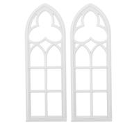 Gatuida Lot de 2 Cadres de fenêtre Miniatures pour Maison de poupée - Petites fenêtres Vintage européennes pour décoration de château et Palais - Accessoires de Bricolage pour Maison de poupée
