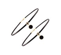 Gatuida Lot De 2 Colliers Ras Du Cou Choker Vintage Pour Femme, Métal Doré, Court, Noir, Bijoux Ras Du Cou Élégants, Usage Quotidien Et Soirées, Style Minimaliste, Taille Ajustée