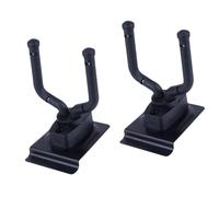 Gatuida Lot de 2 Crochets Muraux Noirs pour Guitare Folk en Plastique Léger, Support Mural Rainuré Manchon Souple, Cintre Métallique Robuste, Installation Facile pour Guitare Acoustique,