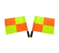 Gatuida Lot de 2 Drapeaux Arbitre de Football Fluorescents Imperméables Poignée Confortable en Alliage D'aluminium et Mousse pour Match en Extérieur et Entraînement