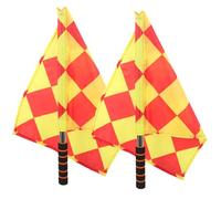 Gatuida Lot de 2 Drapeaux de Signalisation pour Arbitre de Football Drapeaux de Match Tige Métallique et Poignée en Mousse Haute Visibilité Équipement Sport Extérieur