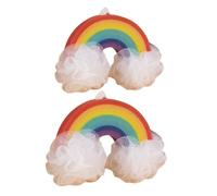 Gatuida Lot De 2 Éponges De Bain En Mousse Arc-en-ciel Douceur Souple Lavage Exfoliant Pour Garçon Et Filles Usage Quotidien Bain Accessoire De Soin Corporel Ludique Et Hypoallergénique