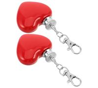 Gatuida Lot de 2 Flasques en Métal de Cœur 30 Ml Rouges Porte-clés et Clip, Gourdes à Vin Étanches pour Saint-valentin, Accessoires Portables pour Camping et Fête