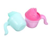 Gatuida Lot De 2 Gobelets De Rinçage Pour Shampoing Bébé Ergonomiques Bec Verseur Courbé, En Plastique Léger, Couleurs Verte Et Rouge, Accessoires De Bain Bébé Pour Usage Quotidien Et Voyage