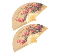 Gatuida Lot De 2 Grands Éventails Chinois Feng Shui Décoration Murale Décorations De Fête De Mariage Style Traditionnel