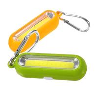 Gatuida Lot de 2 Lampes de Poche Porte-clés LED Mini, Éclairage Fort sans Piles, Métal et Plastique, Vert et Jaune, Camping Randonnée Urgence Portable