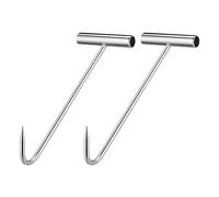 Gatuida Lot de 2 lève-couvercles d'égout : crochet en acier inoxydable pour couvercle de regard, crochet en T robuste, outil de retrait pour de drain, pour l'extérieur