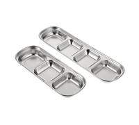 Gatuida Lot De 2 Mangeoires en Acier pour Animaux De Compagnie pour Lapins pour Chats Compartiments Multiples Bols Nourriture pour Animaux De Compagnie Hamster Assiette Sèche