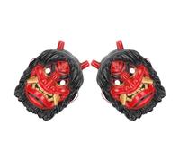 Gatuida Lot de 2 Masques Japonerie Tengu en Plastique Rouge Masque Effrayant de Diable pour Halloween Cosplay Bal Masqué et Carnaval Accessoires Légers Réutilisables pour Fête Adulte