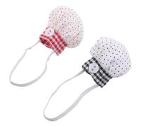 Gatuida Lot de 2 Mini-Chapeaux de Chef en Coton 10-15 CM Décorations Noires et Rouges à Pois pour Poupées Peluches et Petits Animaux Accessoires Créatifs de Jeu de Rôle et Déguisement