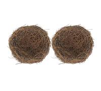 Gatuida Lot de 2 Nids d'oiseaux en Rotin Tressé à la Main 12 CM Nid Décoratif Naturel pour Jardin et Terrasse Léger et Portable pour Petits Oiseaux