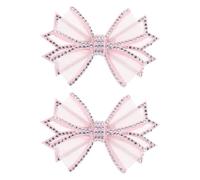 Gatuida Lot de 2 ornements de chaussures à nœud, breloque en strass rose | Breloque nœud pour chaussures de femme, décoration à faire soi-même pour talons de mariage, chaussures de mariée et