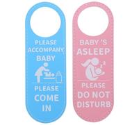Gatuida Lot de 2 panneaux de porte suspendus pour bébé Plaque double face bleue et rose en PU - Décoration de porte pour chambre d'enfant - Panneau « Chambre occupée » pour d'enfant