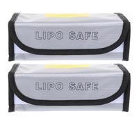 Gatuida Lot de 2 Paquet Ignifuges et Antidéflagrants pour Batteries au Lithium Pochette de Protection Argentée 185X75X60 MM Sécurité Incendie pour Stockage et Transport Batterie