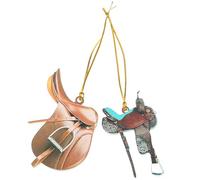 Gatuida Lot de 2 Pendentifs Selle de Cheval en Acrylique Transparent, Ornements Suspendus Western pour Rétroviseur de Voiture, Décoration Légère et Solide, Accessoires Cowboy et Présent