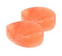 Gatuida Lot de 2 Pierres de Massage en Sel Minéral Naturel de L'Himalaya - Savonnette Exfoliant Corporel Sculpté à la Main de Cœur et Feuille - Sel Rose Détoxifiant pour Spa et Soin du