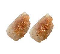 Gatuida Lot de 2 Pierres Naturelles de Chakra Solaire en Cristaux Bruts 1-2 Cm, Couleur Orange Doré, Pierres Énergétiques pour Reiki, Lithothérapie et Contemplation, Présent Spirituel Portable