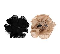 Gatuida Lot de 2 pinces à cheveux fleuries Grandes pinces à cheveux en mousseline à motif floral, style français - Accessoires de coiffure romantiques pour chignons, demoiselles d'honneur,