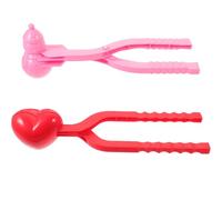 Gatuida Lot de 2 Pinces à Neige pour Garçon et Filles Créateur de Boules de Neige en Plastique Sûr Clips Portables Formes Cœur Jouets D’Hiver Extérieurs pour Jeux en Couleur Aléatoire