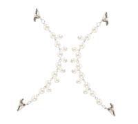 Gatuida Lot de 2 Pinces à Pull Vintage Perles Clips à Châle sans Bouton pour Cardigans et Robes Accessoires Élégants pour Vêtements Femme Broches Polyvalentes pour Occasions Formelles